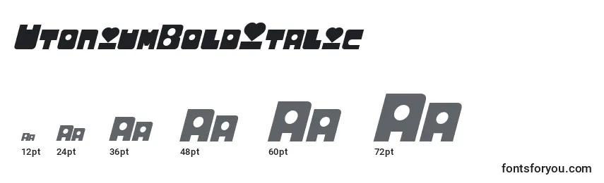 Размеры шрифта UtoniumBoldItalic