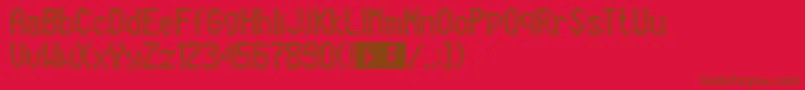 Marcopolo13x9-fontti – ruskeat fontit punaisella taustalla