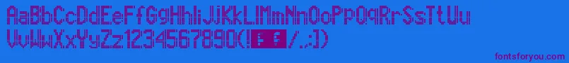 Marcopolo13x9 Font – Purple Fonts on Blue Background