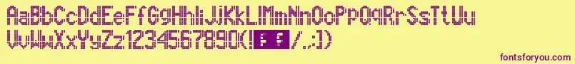 Marcopolo13x9 Font – Purple Fonts on Yellow Background