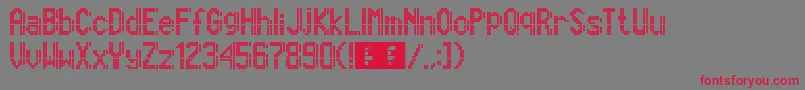 フォントMarcopolo13x9 – 赤い文字の灰色の背景
