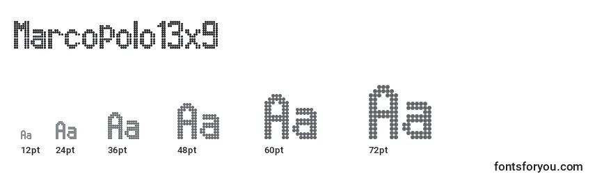 Tamanhos de fonte Marcopolo13x9