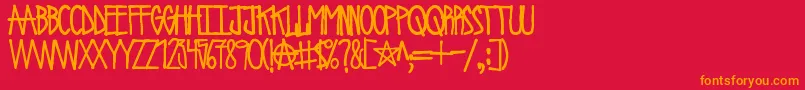 UrbanRiot Font – Orange Fonts on Red Background