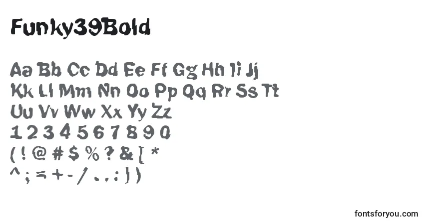 A fonte Funky39Bold – alfabeto, números, caracteres especiais