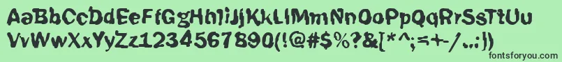 Funky39Bold Font – Black Fonts on Green Background
