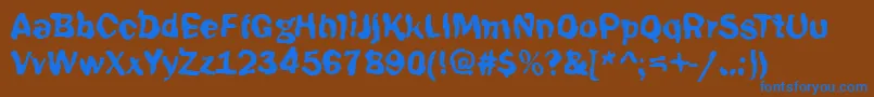Funky39Bold-fontti – siniset fontit ruskealla taustalla