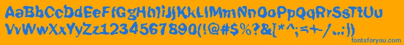 Funky39Bold Font – Blue Fonts on Orange Background