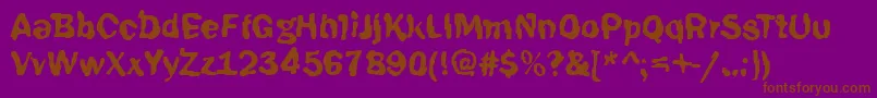 Funky39Bold Font – Brown Fonts on Purple Background