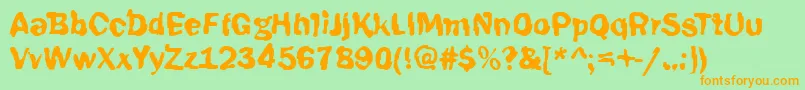 Funky39Bold Font – Orange Fonts on Green Background