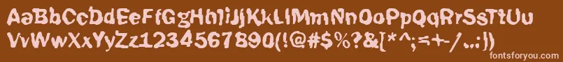 Funky39Bold Font – Pink Fonts on Brown Background