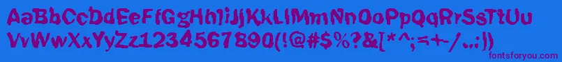 Funky39Bold Font – Purple Fonts on Blue Background