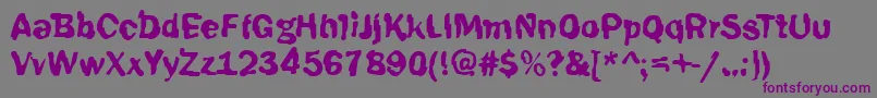Funky39Bold Font – Purple Fonts on Gray Background