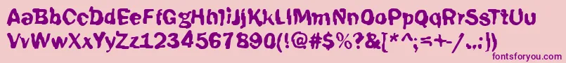 Funky39Bold Font – Purple Fonts on Pink Background