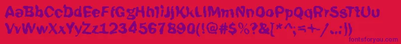Funky39Bold Font – Purple Fonts on Red Background