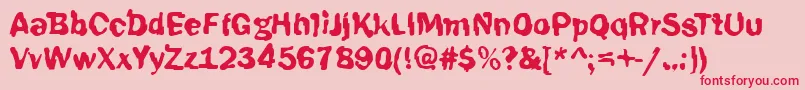 Funky39Bold Font – Red Fonts on Pink Background