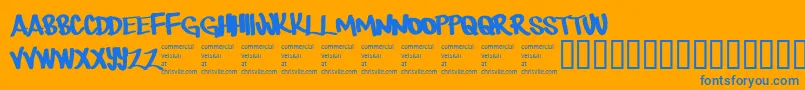 Therebemonsters Font – Blue Fonts on Orange Background