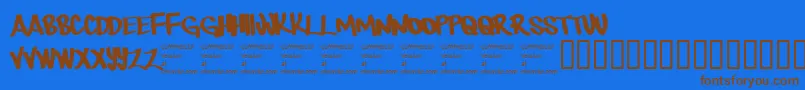 Therebemonsters Font – Brown Fonts on Blue Background