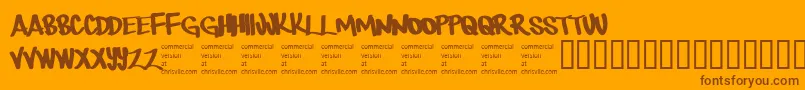 Therebemonsters Font – Brown Fonts on Orange Background