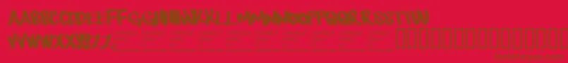 Therebemonsters-fontti – ruskeat fontit punaisella taustalla