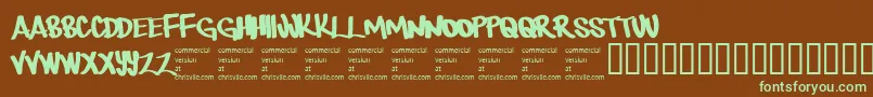 Therebemonsters Font – Green Fonts on Brown Background