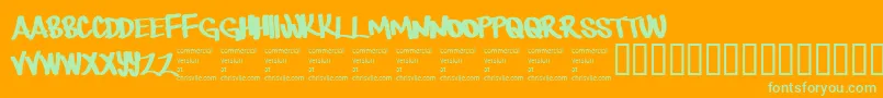 Therebemonsters Font – Green Fonts on Orange Background