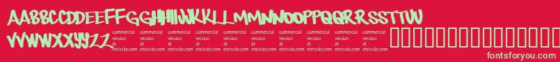 Therebemonsters Font – Green Fonts on Red Background