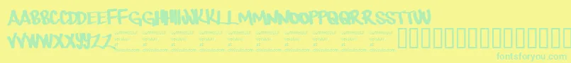 Therebemonsters-fontti – vihreät fontit keltaisella taustalla