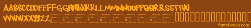 Therebemonsters Font – Orange Fonts on Brown Background