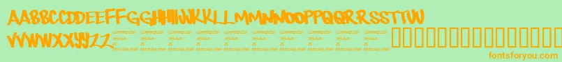 Therebemonsters Font – Orange Fonts on Green Background