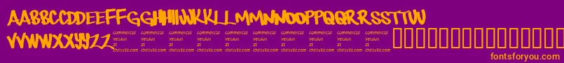Therebemonsters Font – Orange Fonts on Purple Background