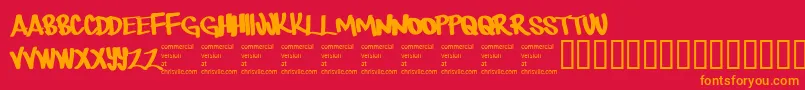 Therebemonsters Font – Orange Fonts on Red Background