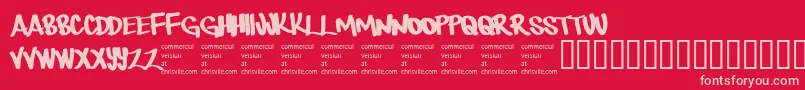 Therebemonsters Font – Pink Fonts on Red Background