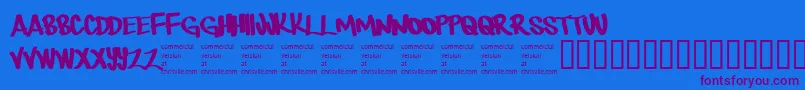 Therebemonsters Font – Purple Fonts on Blue Background
