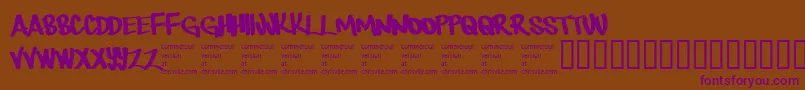 Therebemonsters Font – Purple Fonts on Brown Background