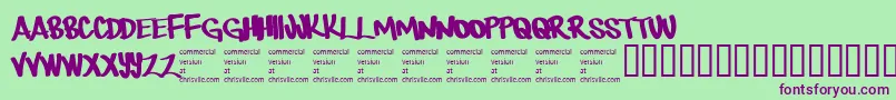 Therebemonsters Font – Purple Fonts on Green Background
