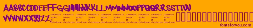 Therebemonsters Font – Purple Fonts on Orange Background
