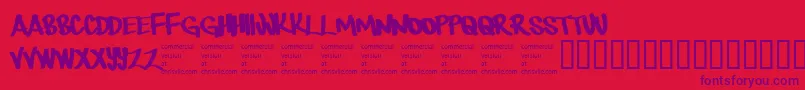Therebemonsters Font – Purple Fonts on Red Background