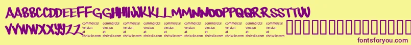Therebemonsters Font – Purple Fonts on Yellow Background