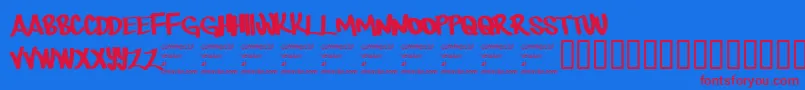 Therebemonsters Font – Red Fonts on Blue Background