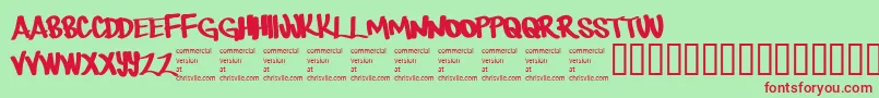 Therebemonsters Font – Red Fonts on Green Background