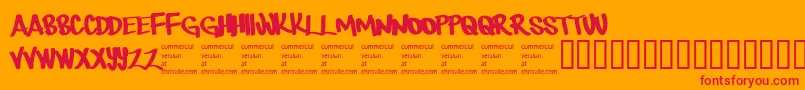 Therebemonsters Font – Red Fonts on Orange Background