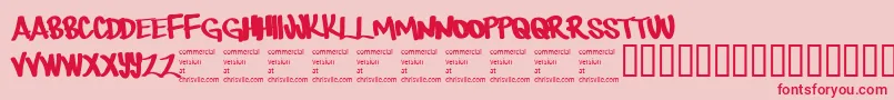 Therebemonsters Font – Red Fonts on Pink Background