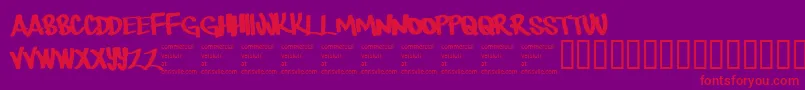 Therebemonsters Font – Red Fonts on Purple Background