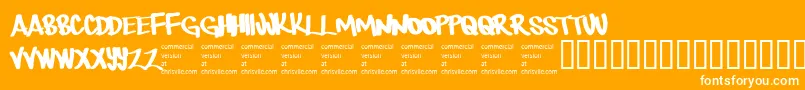 Therebemonsters-Schriftart – Weiße Schriften auf orangefarbenem Hintergrund