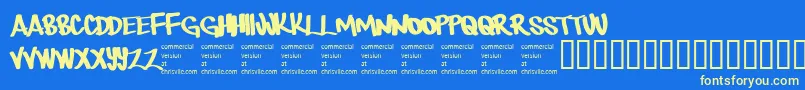 Therebemonsters Font – Yellow Fonts on Blue Background