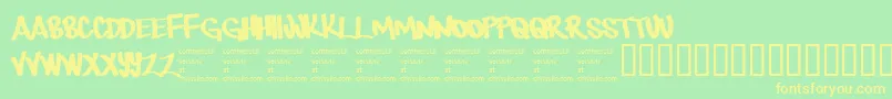 Therebemonsters Font – Yellow Fonts on Green Background