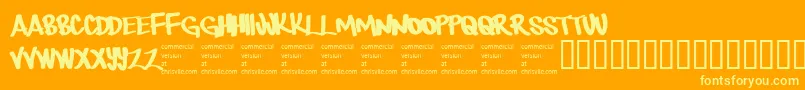 Therebemonsters Font – Yellow Fonts on Orange Background