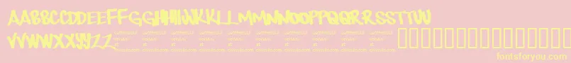 Therebemonsters Font – Yellow Fonts on Pink Background