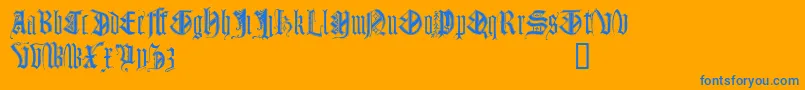 Monugd Font – Blue Fonts on Orange Background