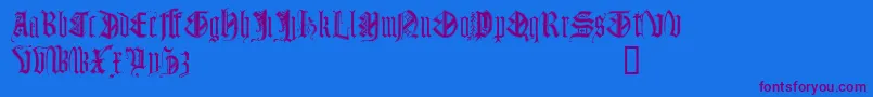 フォントMonugd – 紫色のフォント、青い背景